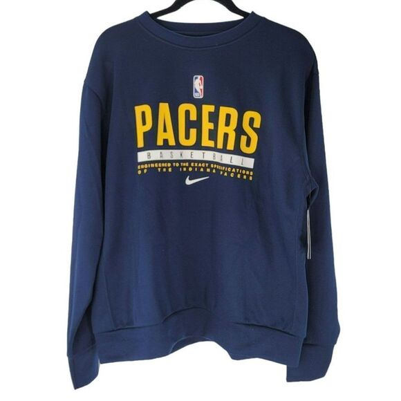 Pacers Sweatshirt Nike Hoodie New NBA Indiana Pullover Blue Sweater - Picture 1 of 6